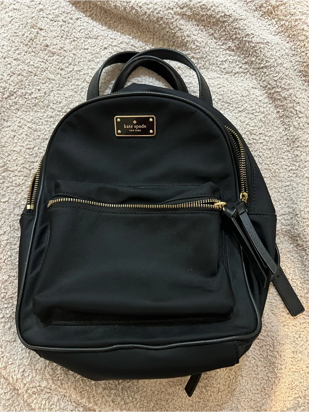 kate spade small black nylon backpack